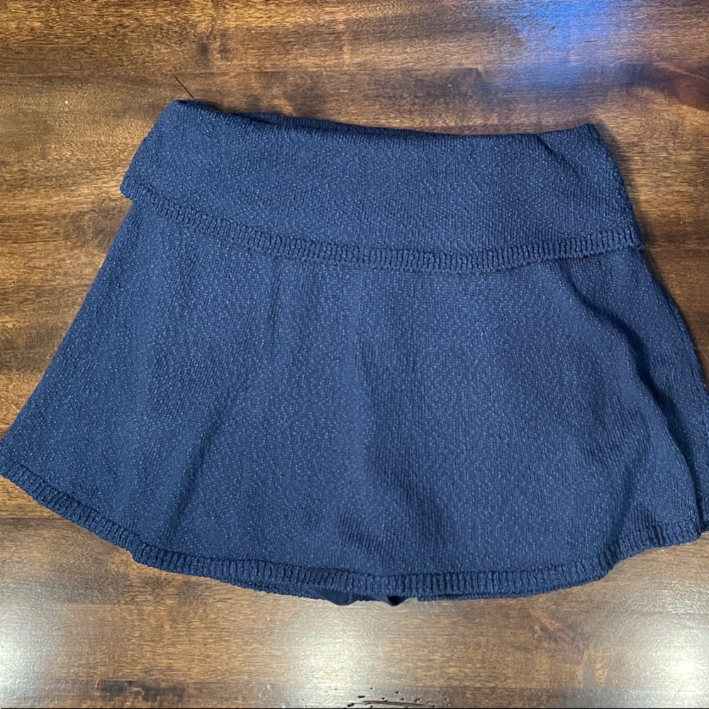 FP Beach Knit Mini Skort Blue - Size L - Free People Beach